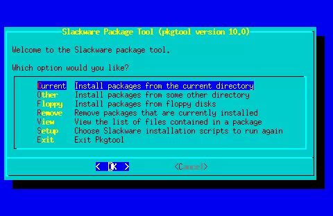Captura de pantalla de Pkgtool